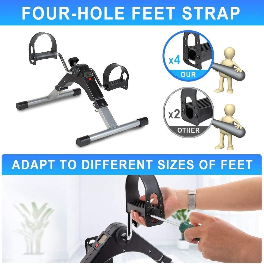 Mini Indoor Pedal Exerciser – Portable Desk Cycle Bike for Arm & Leg Fitness with LCD Display