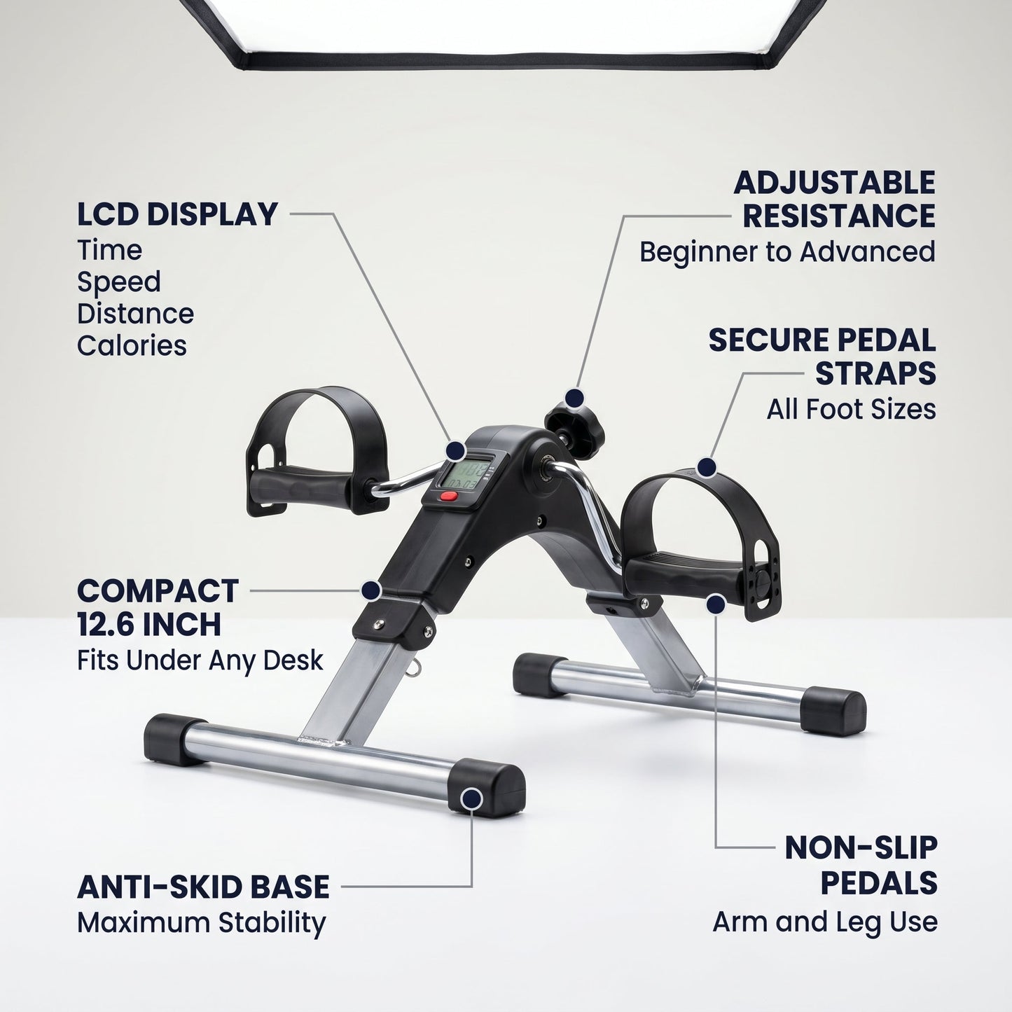 Mini Indoor Pedal Exerciser – Portable Desk Cycle Bike for Arm & Leg Fitness with LCD Display